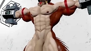 Furry superhero getting brainwashing