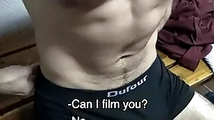 Uncut muscle latino fucked in the gym