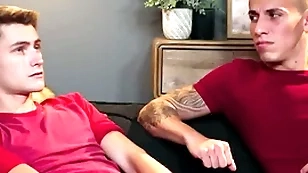 Stepdad fucks stepson added to his boyfriend in threesome