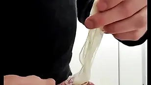 Edict with used cumfilled condom foreigner stranger