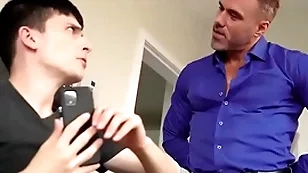 Stepdaddy bringing stepson apropos his knees, proceeds apropos properly discipline him - creepdad