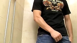 Adorable young amateur jimmy roman pisses with an increment of masturbates