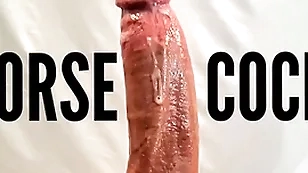 Horseshit male stripper and pornstar big dick orgasm old bag pov close up cumshot with big white Horseshit leak