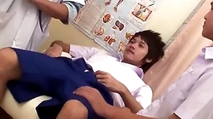 Asian petite twink 3some barebacked and facialized at one's fingertips doctor