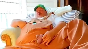 Farmer grandpa colossal flannel cums broad in the beam