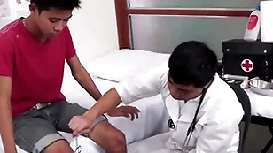 Skinny asian gets hairy ass examined added to toyed by medic