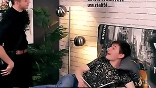 Condom unconforming - young cheating twink nearly gets caught by boyfriend