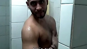 Wet latinos locker room fucking facial cumshot