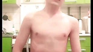Skinny teen twink femboy rides a dildo, moans, jerks off his cock together with ass on webcam together with brings himself to orgasm