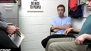 Young perps - husky officer submits two avowed perps at hand a strip search and deep cavity search