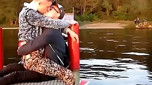 Two hot gays kisses each pinch-hitter  in the air passion alfresco