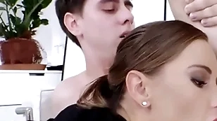 Bisexual office infant fucked involving mmf 3some after deep sucking