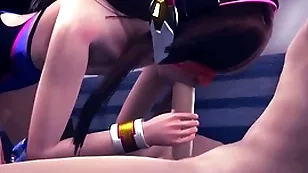 Overwatch yaoi femboy - d.va handjob & blowjob - japanese asian manga anime sport porn gay