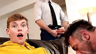 Twink jack bailey gets his brashness bounteous filthy pubic hairs from his stepdad lawson james hairy asshole while his buddy tunnel paris anal fucks him!
