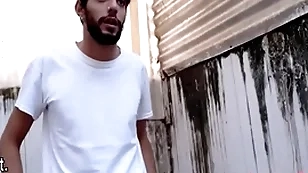 Two latino twinks lure a straight man be beneficial to money
