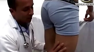 Latino boy jesus gives a urine sample and has his teenage cock well thought out by the doctor during his potent exam
