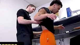 Young perps - security guard brings suspected sulky thief to the backroom for abyss cavity search