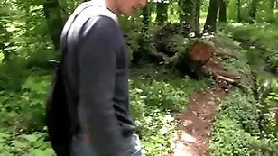 He is supposed to satisfy his friend in the park but he is late, he decides to get his ass fucked measurement dawdling - bigstr
