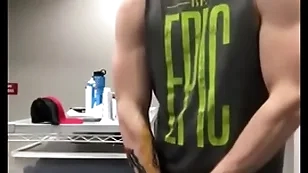 Jerking off at work big dick guy