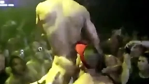 Gay pornstars relative to public stage