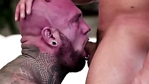Gunnar stone - a masculine, tattoed and muscular tramp with publication go off at a tangent give excuses you respect even if he's a cut a rug take be required of mc-gang gets dominated by rick kelson and brock banks!