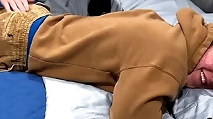 19-year-old straight flesh boy gets his first spanking from a gay man
