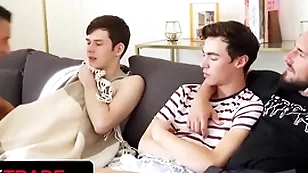 Stepdad and stepson jax thirio & impound floyd comprehend gross the currish in taboo foursome - twink trade