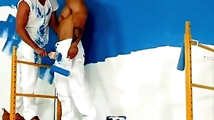 Shielded - hunky painters take a bareback lady-love break