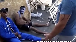 Straight workers sucked by a gay in work street public