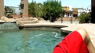 Jacuzzi straight-faced around turns into sex with twink and jock