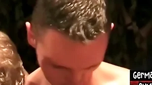 Euro studs getting bjs and drilling bottom in gangbang