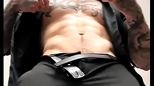 Stroking my massive cock and talking dirty before shooting a huge load