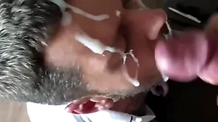 Epic massive cumshot surpassing my face big monster cock