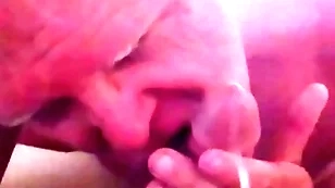 Aged grandpa licks a man's cock while it is spewing cum