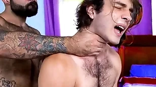 Gradual stepdad fucking his stepson real hard - gay porn