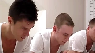 Missionary boys have unchanging threesome sex after their implore