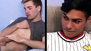 Two interracial twink step brothers caught by step dad who joins in the matter of for triune