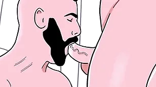 Bearded straight man sucks a male bottom's exasperation then a difficulty bottom sucks a difficulty straight's cock - animated blithe porn