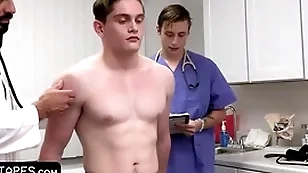 Fit boy goes be incumbent on annual check-up but the alloy and his medical student give him the full scurry off