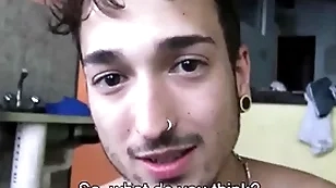 Gay spanish latino guy paid to make the beast with two backs straight fastened guy for cash inside unprincipled building