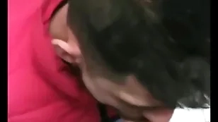 I eat cum increased by blowjob în public toilet