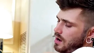Gayroom hinder hotel knead gets slippery with two hunks