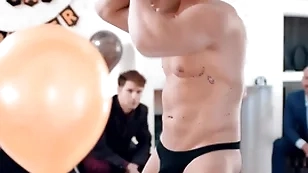 Out in the open groom-to-be gets a little surprise by his groomsmen! michael boston is fucked by male stripper lucca mazzi during his bachelor party!