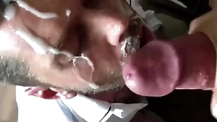 Epic massive cumshot on my face jumbo dick