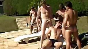 Sparta - 9 horny guys enjoy hardcore anal making out with reference to huge orgy!