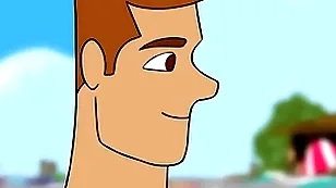 Desenho na praia fazendo um sexo gay