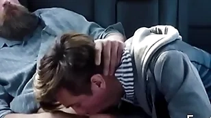 Familydick - nasty little twink sucks his old man's cock almost the car outdoors