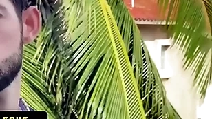 Slender cute boy sees this hot latin macho unembellished and gets invited to take his cock deep in his butt
