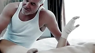Sleazy stepfather takes care of recuperating stepson