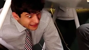 Black boss fucks naughty office clerks in someone's skin office
